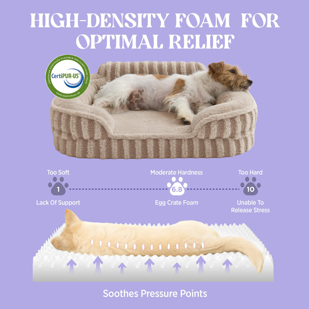 LE SURE Cute Dog Bed features a bolstered headrest for neck cushioning during rests.