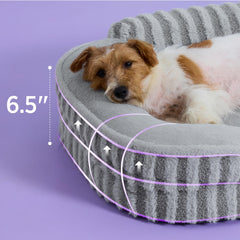 LE SURE dog bed headrest-bolstered for cushioned neck and head support.