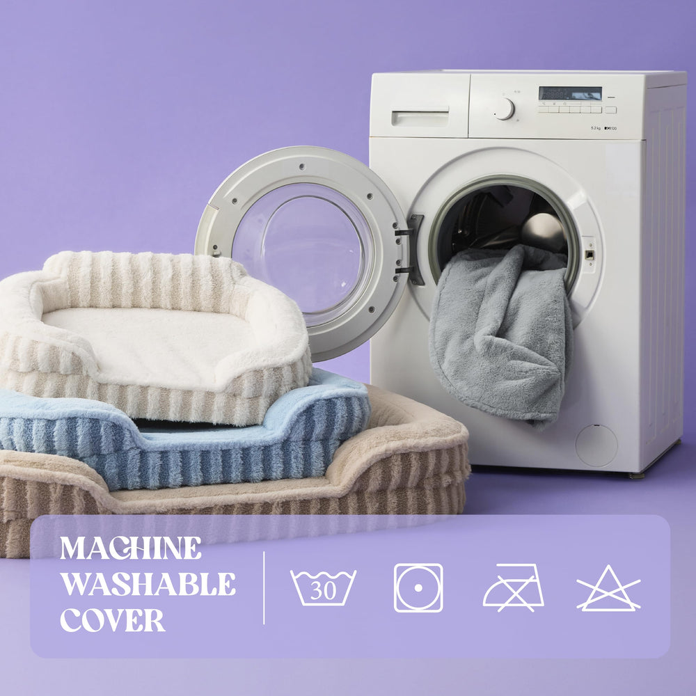 LE SURE soft faux fur cover creates cozy lounging space.