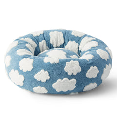 LE SURE donut cat bed with flower pattern blends style and soft support