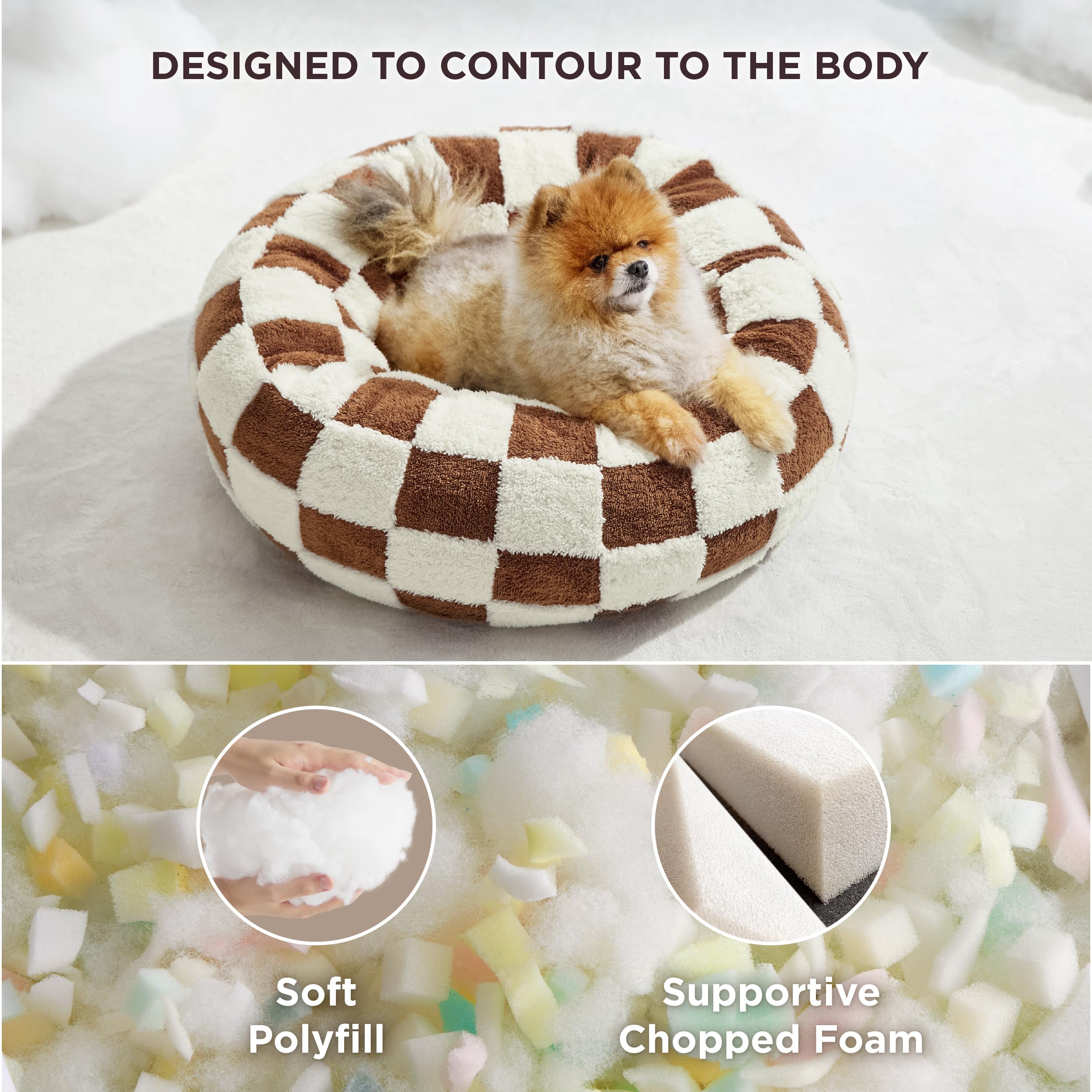 LE SURE Donut small dog bed foam centre provides firm cushioning that holds shape