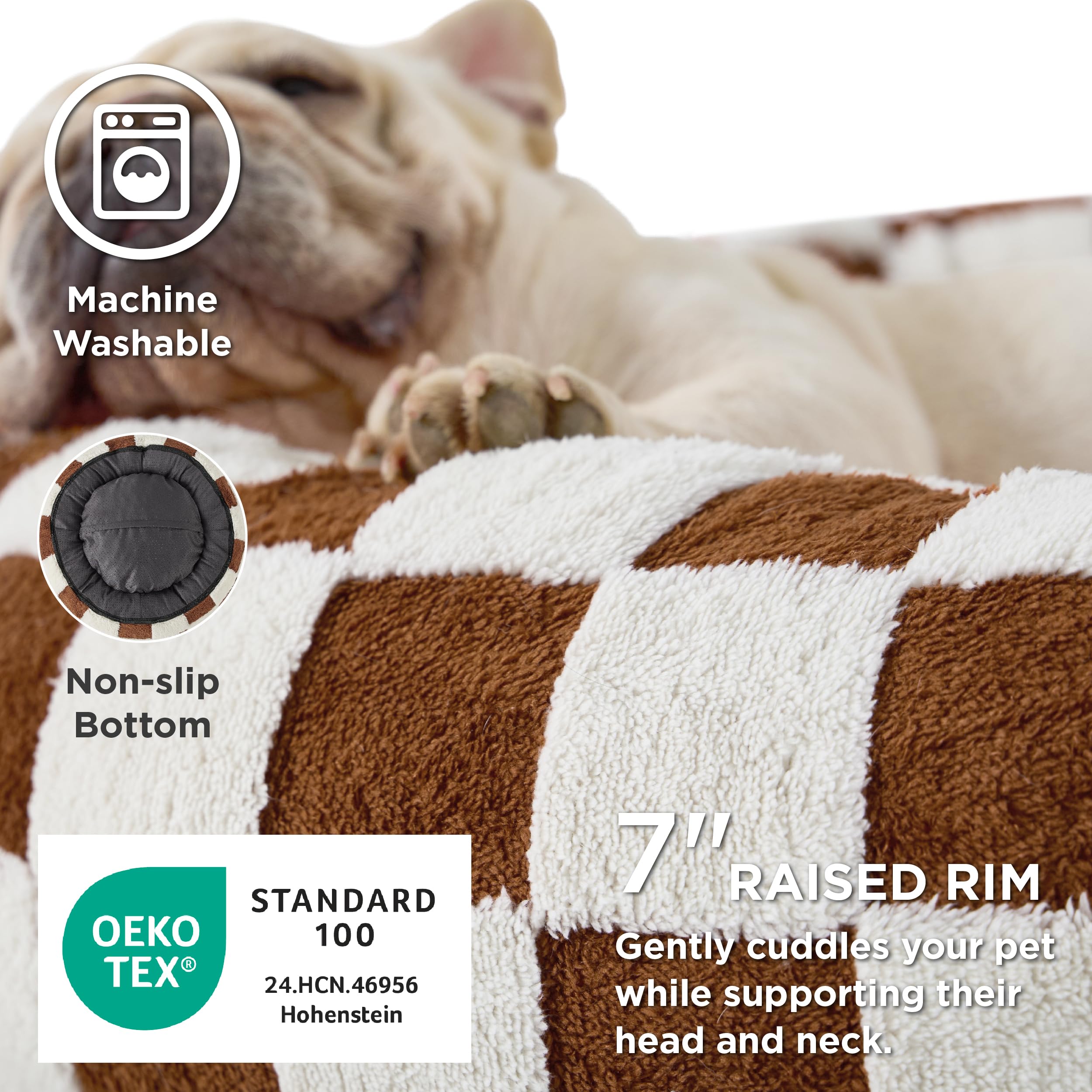 LE SURE Donut small dog bed removable cover shows easy machine washing