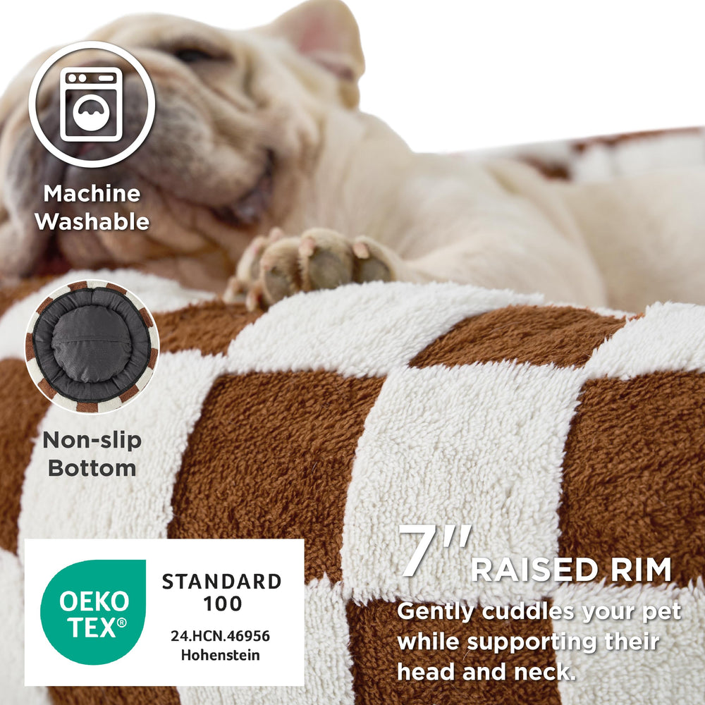 LE SURE Donut small dog bed removable cover shows easy machine washing