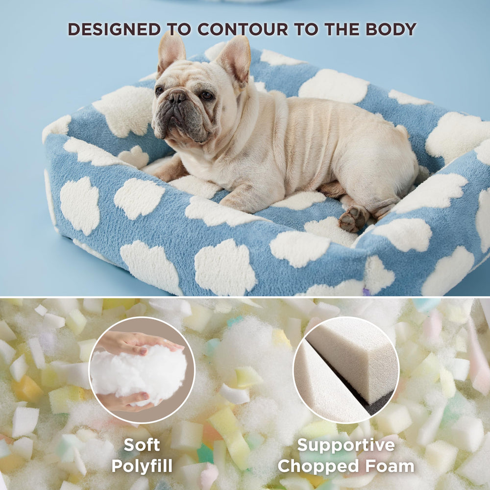 LE SURE orthopedic bed shows corner support for neck comfort.