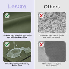 LE SURE egg crate foam close-up shows breathable support for joints and comfort
