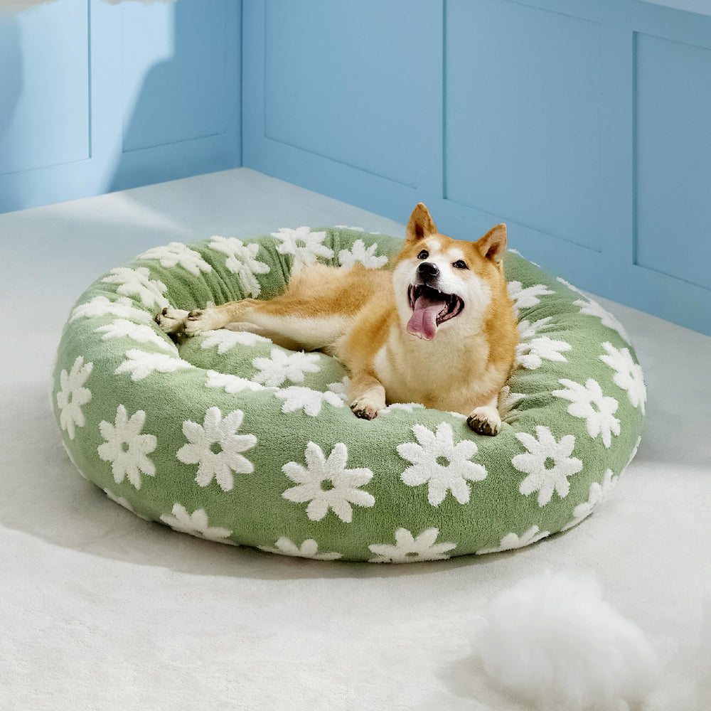 Patterned design enhances home decor while keeping your pet cozy.