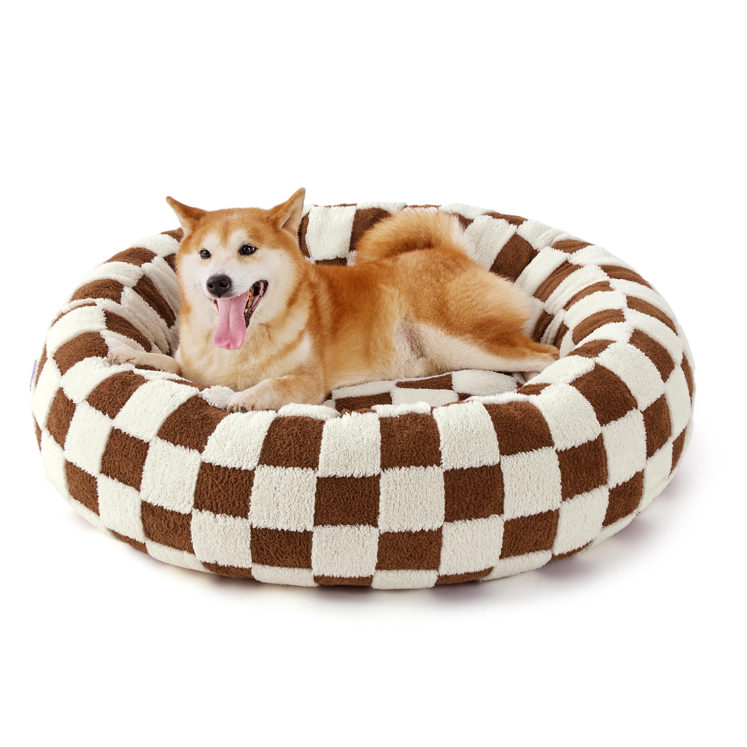 LE SURE Shown on TV donut bed front view offers plush comfort for cozy naps.