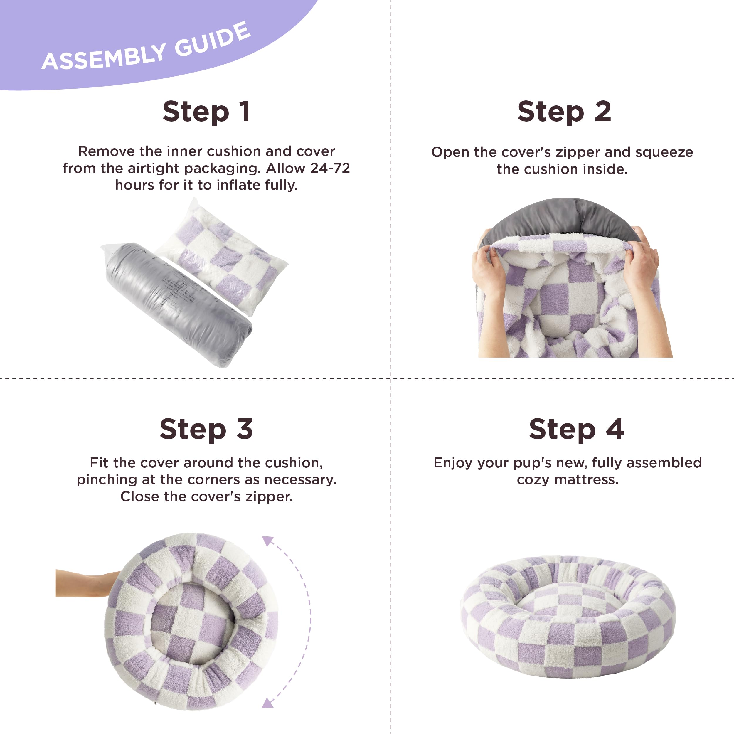 LE SURE donut bed cushion close-up shows anti-slip bottom for stable placement
