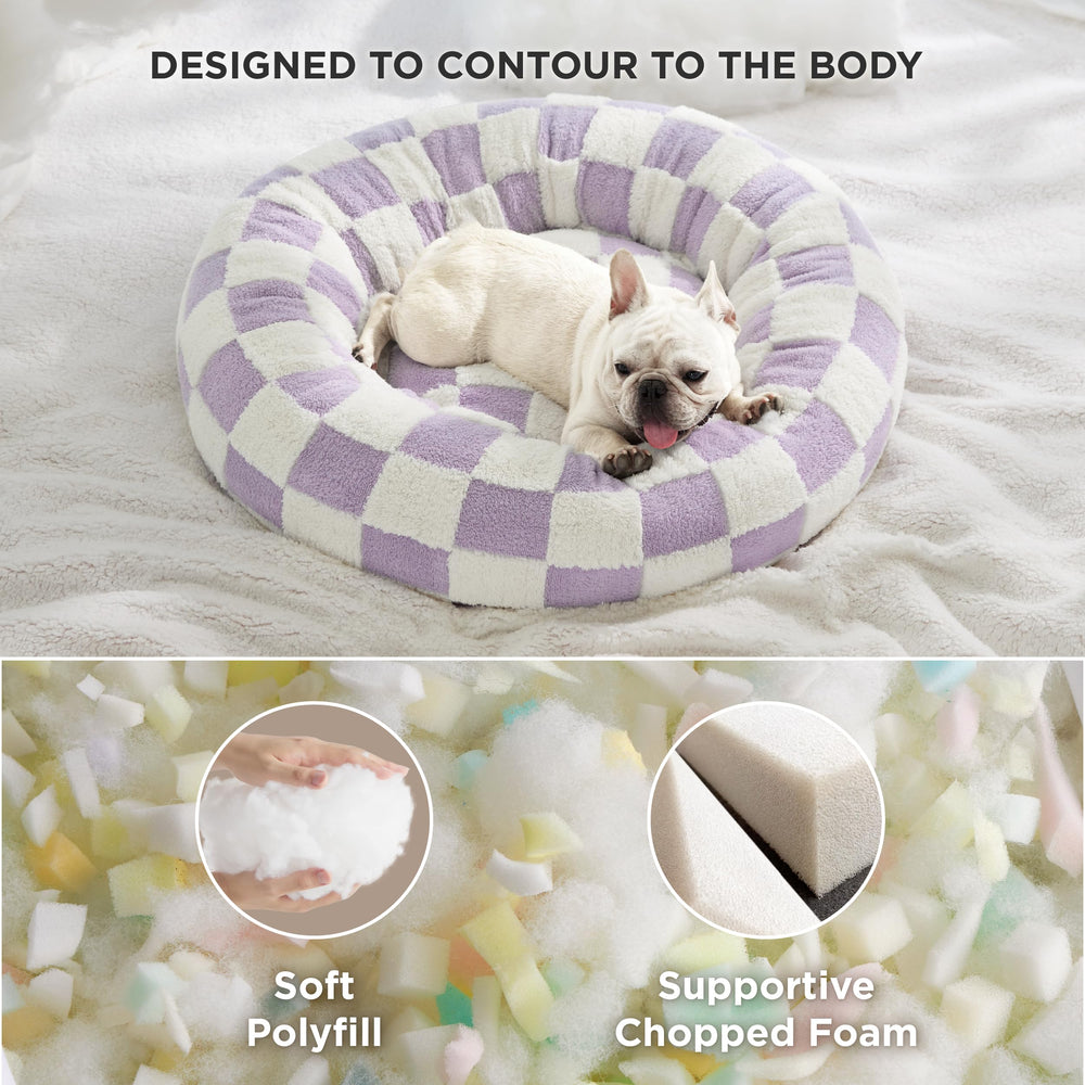 LE SURE donut bed foam detail demonstrates firm cushioning that retains shape