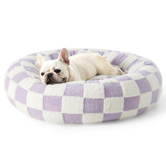 LE SURE donut bed front view shows plush comfort for small to medium dogs
