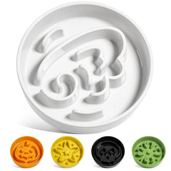 LE TAUCI ceramic slow feeder bowl in angle white for small pets, easy to clean and sanitize