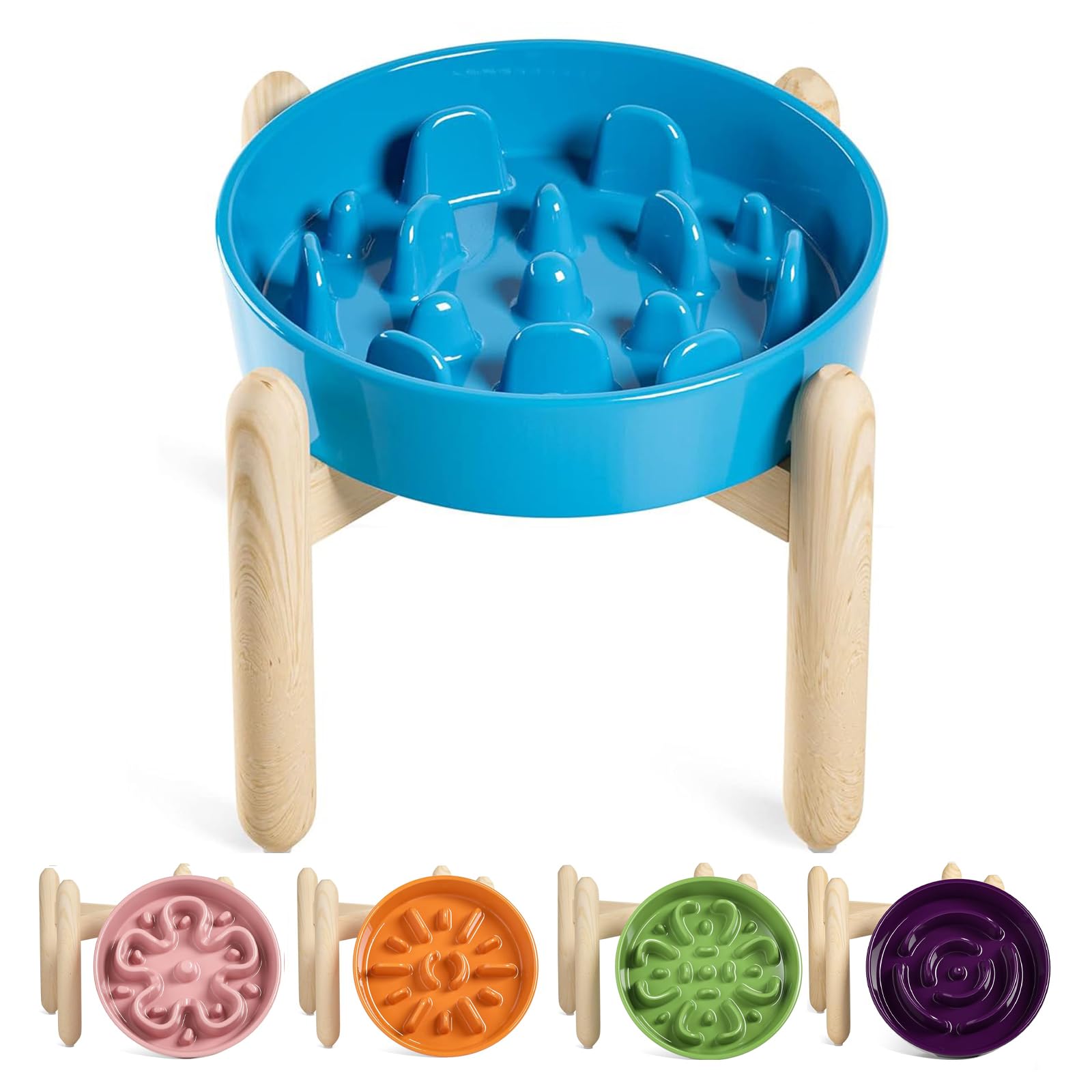 LE TAUCI ceramic slow-feeder bowl, front view, stable for slow meals.