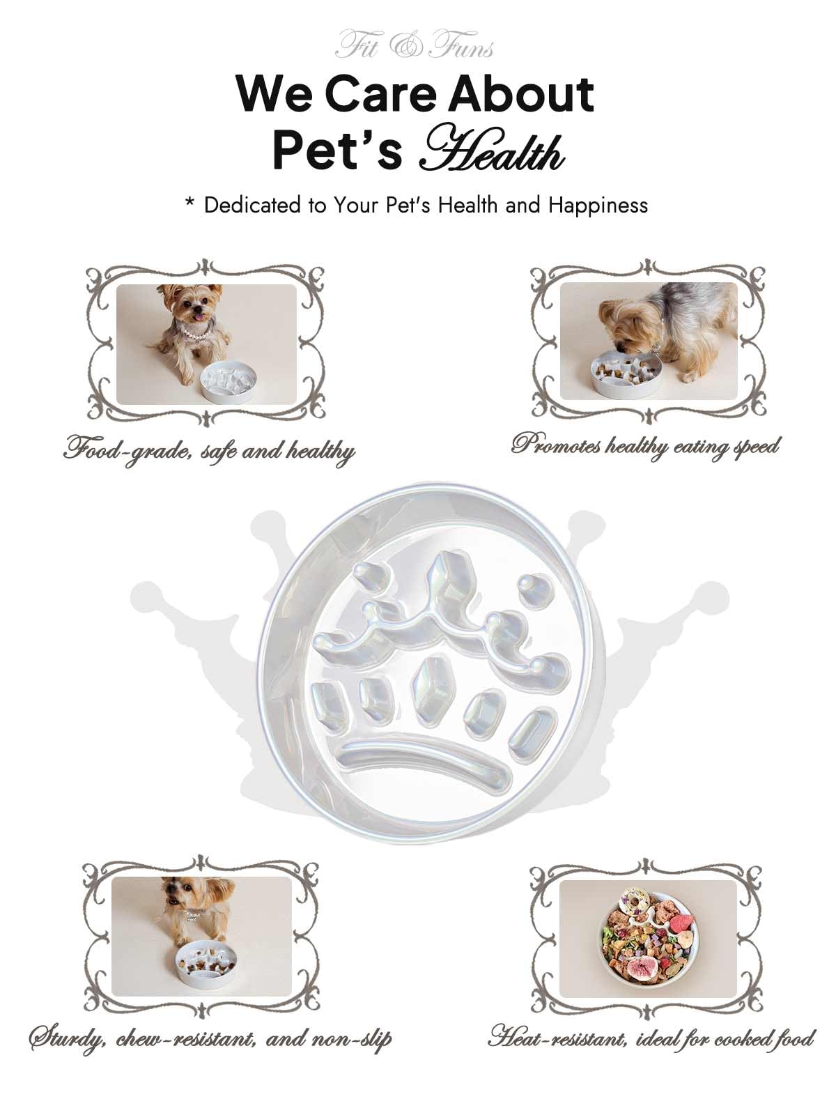 LE TAUCI hand-glazed ceramic bowl with crown silver finish adds style to mealtime.