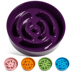 LE TAUCI ceramic slow feeder bowl for small pets, front view, calmer eating.