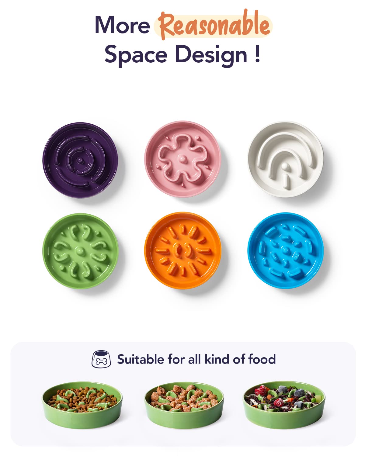 0.6 cup capacity shown on LE TAUCI Clover Green bowl for small pets