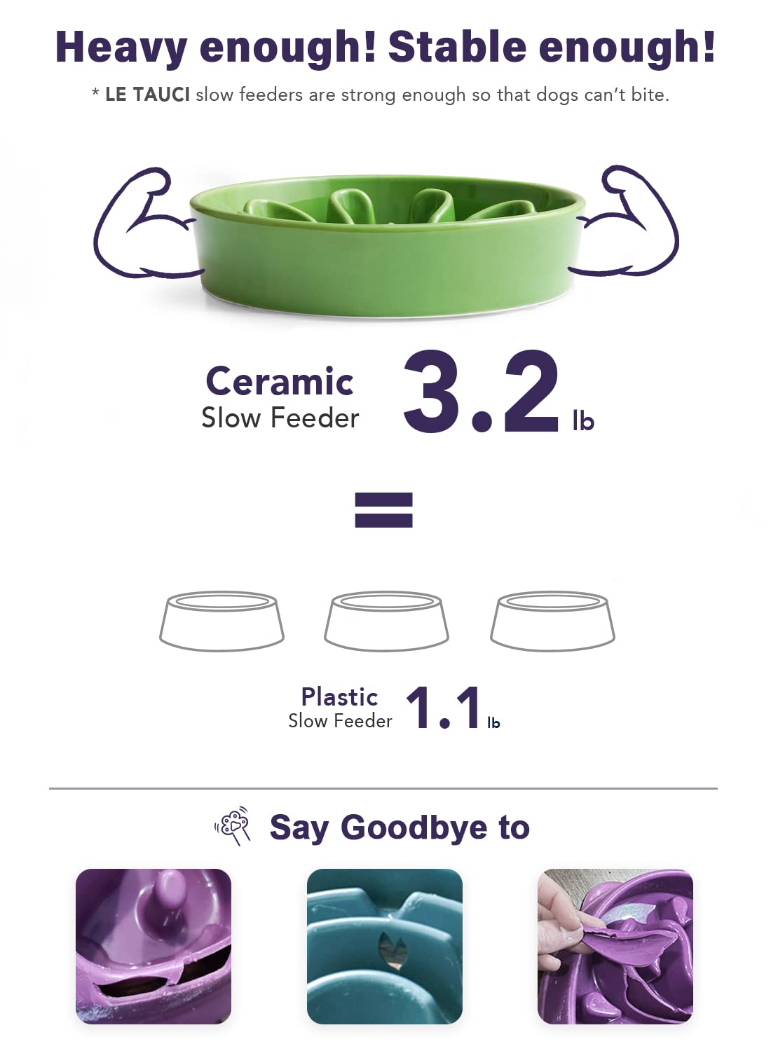 LE TAUCI Clover Green ceramic bowl adds stylish, easy-clean dining.