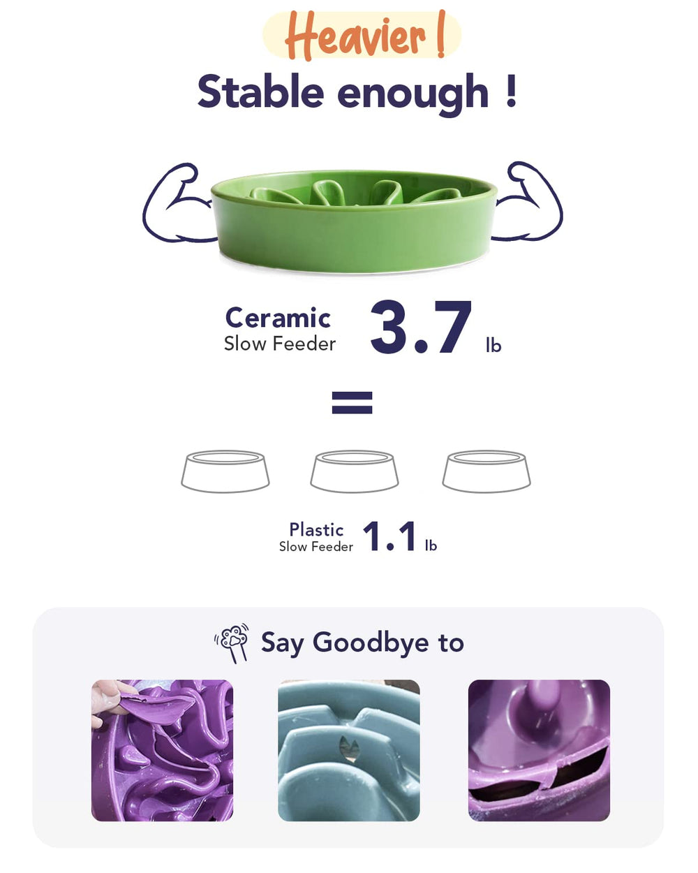 LE TAUCI dishwasher-safe ceramic dog bowl simplifies cleaning after meals.