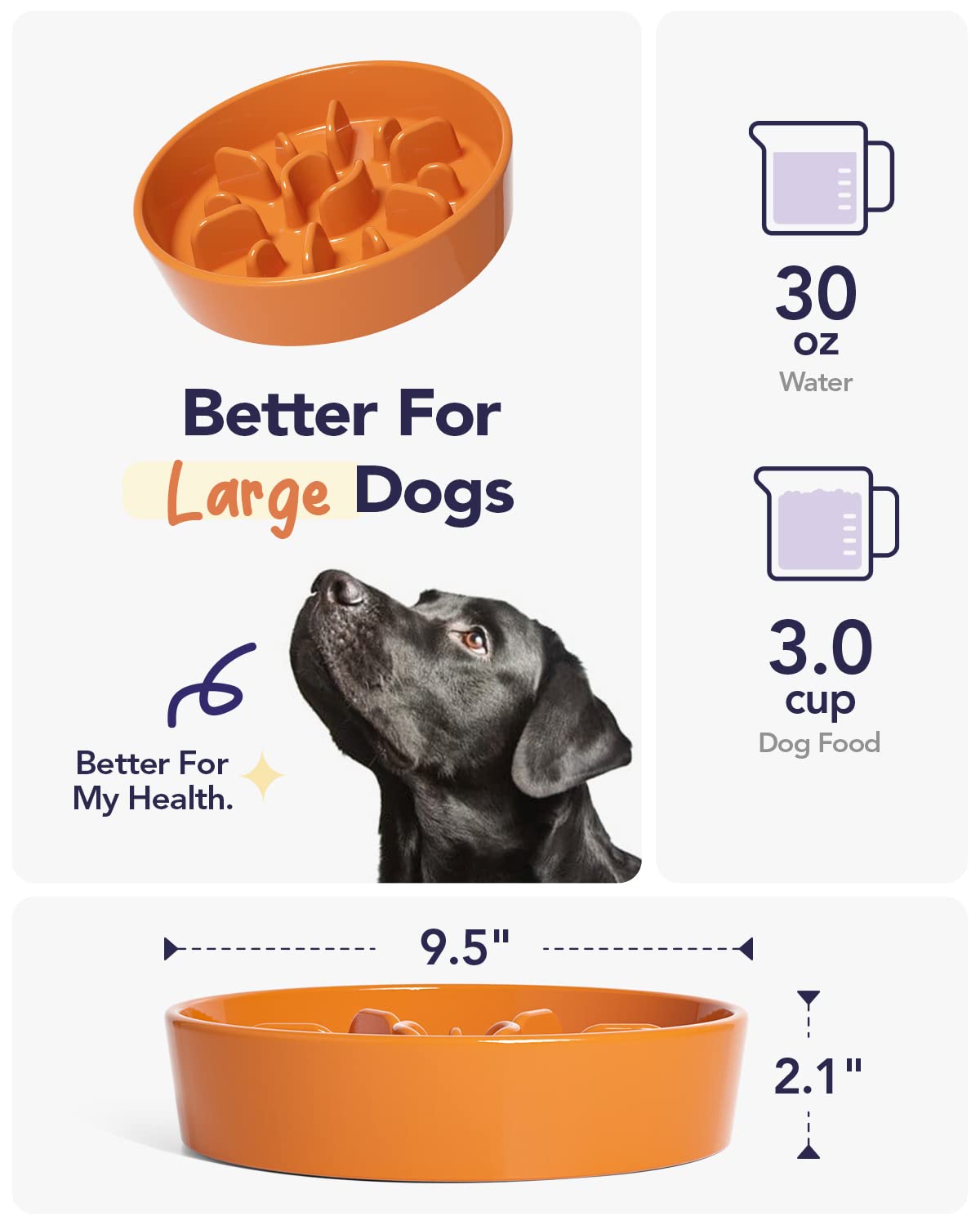 LE TAUCI maze-pattern slow feeder promotes mindful eating.