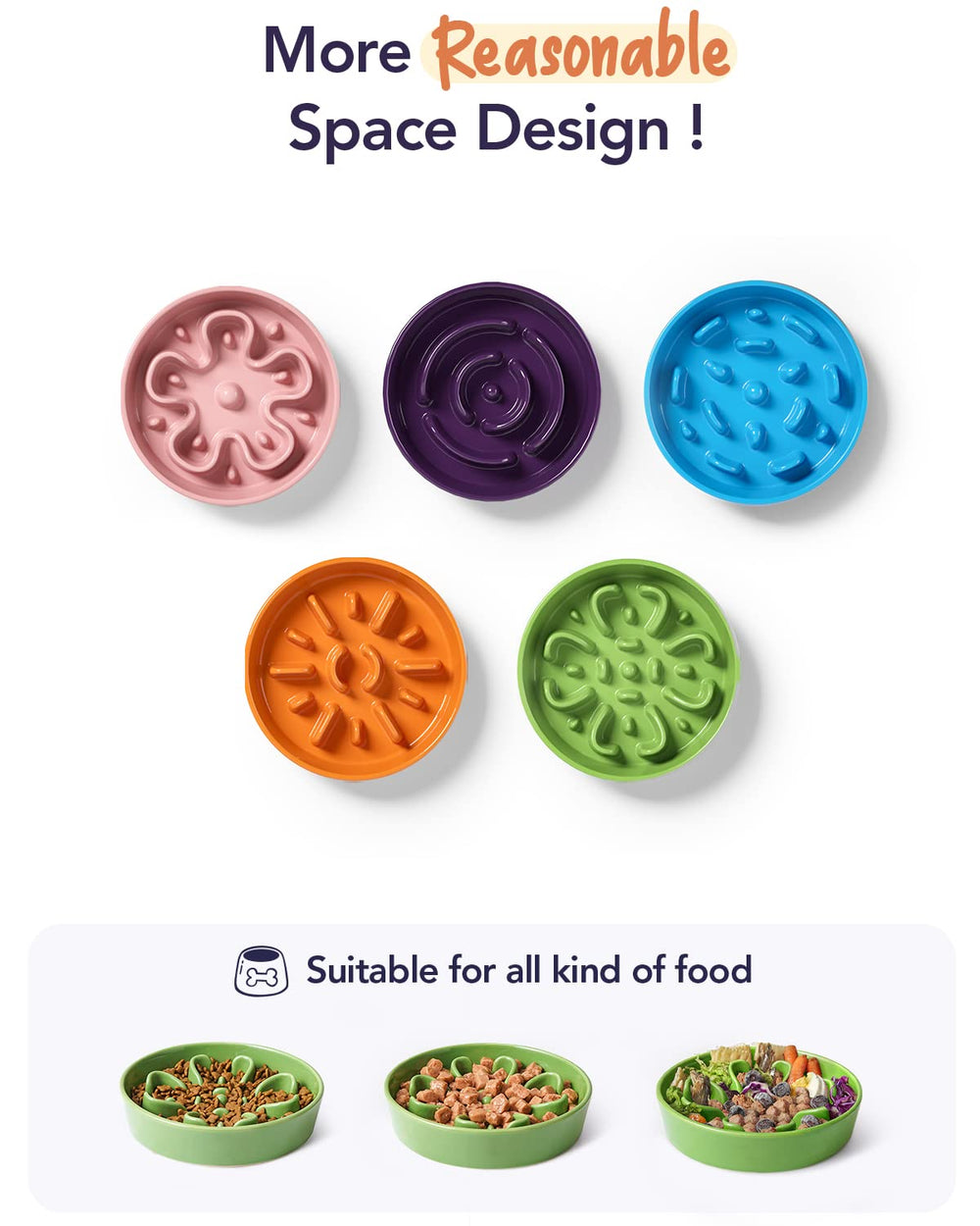 LE TAUCI maze-pattern slow feeder promotes mindful eating during chow time.
