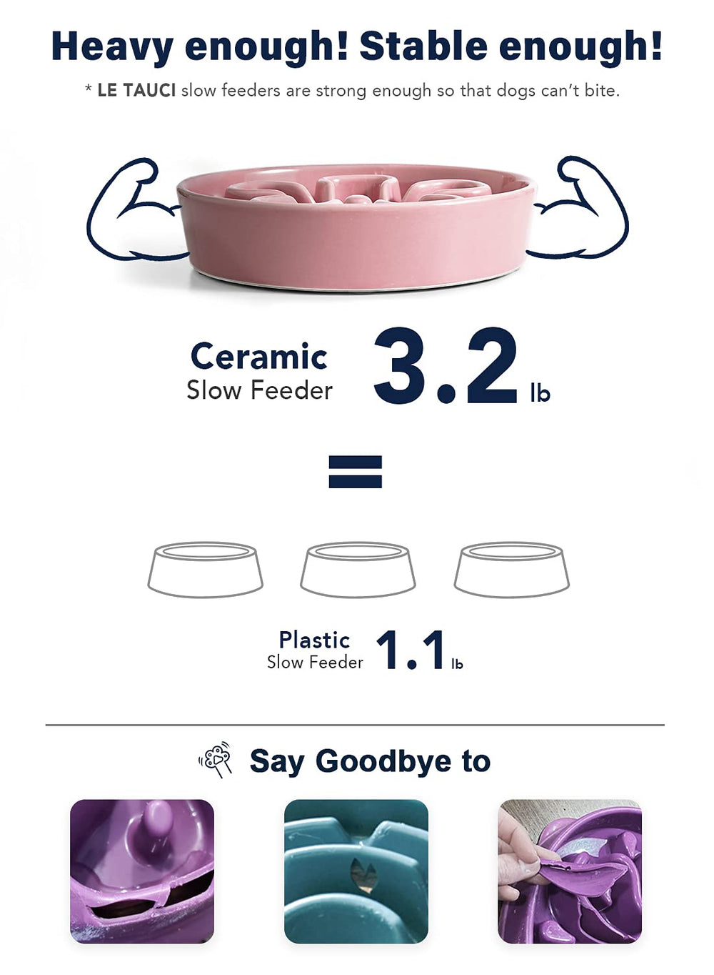 LE TAUCI microwave-safe ceramic bowl lets you warm dog food safely