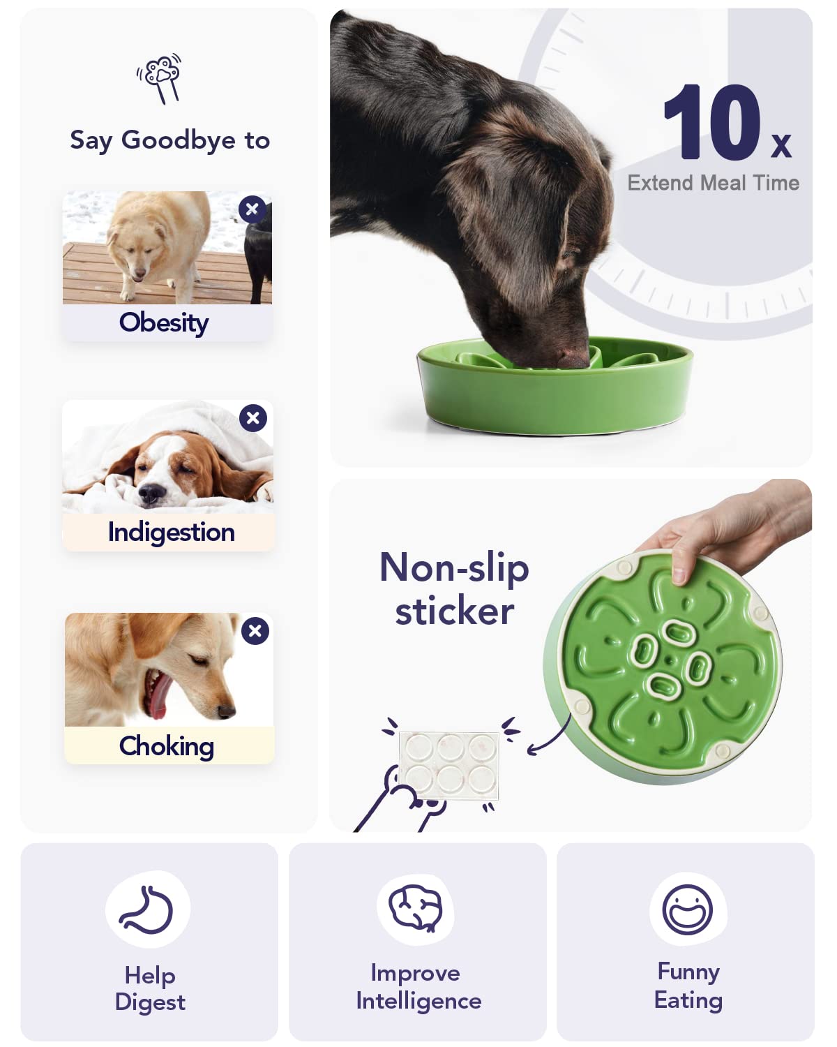 LE TAUCI microwave-safe ceramic dog bowl for convenient reheating of meals.
