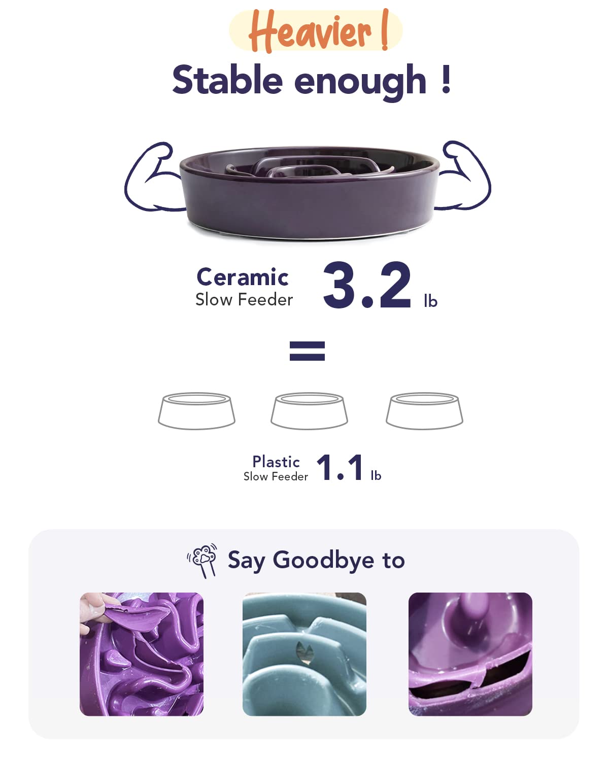 LE TAUCI non-slip base keeps the bowl steady during busy mealtimes