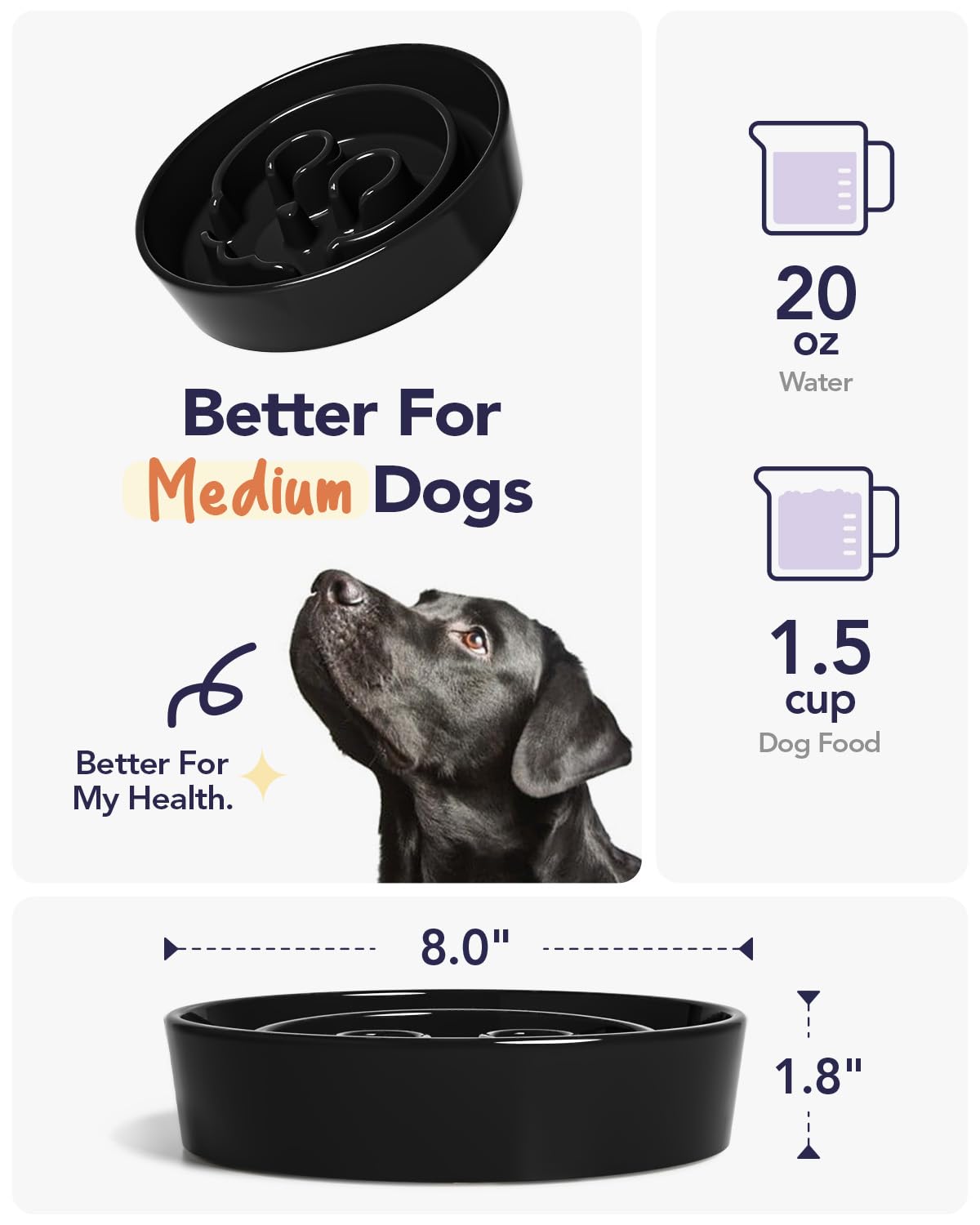 LE TAUCI non-slip base keeps the bowl steady during meals