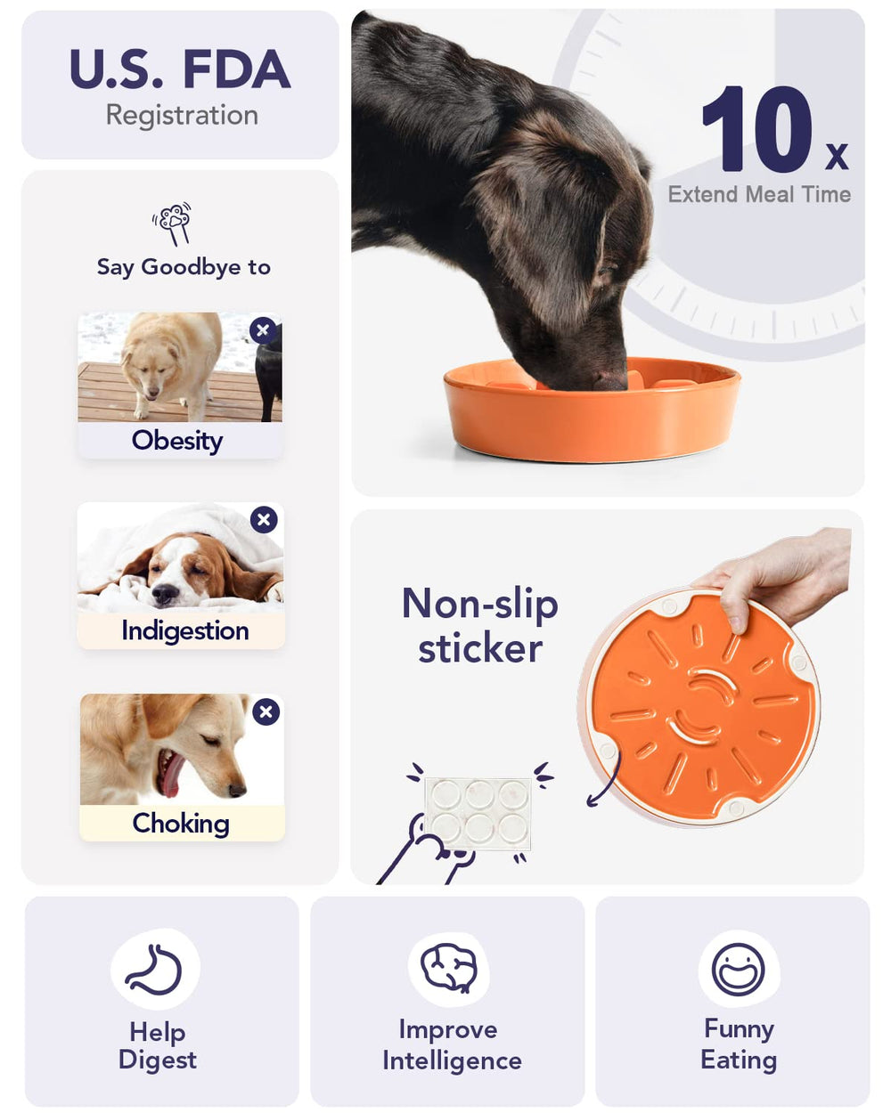 LE TAUCI non-slip base keeps the bowl steady during meals.