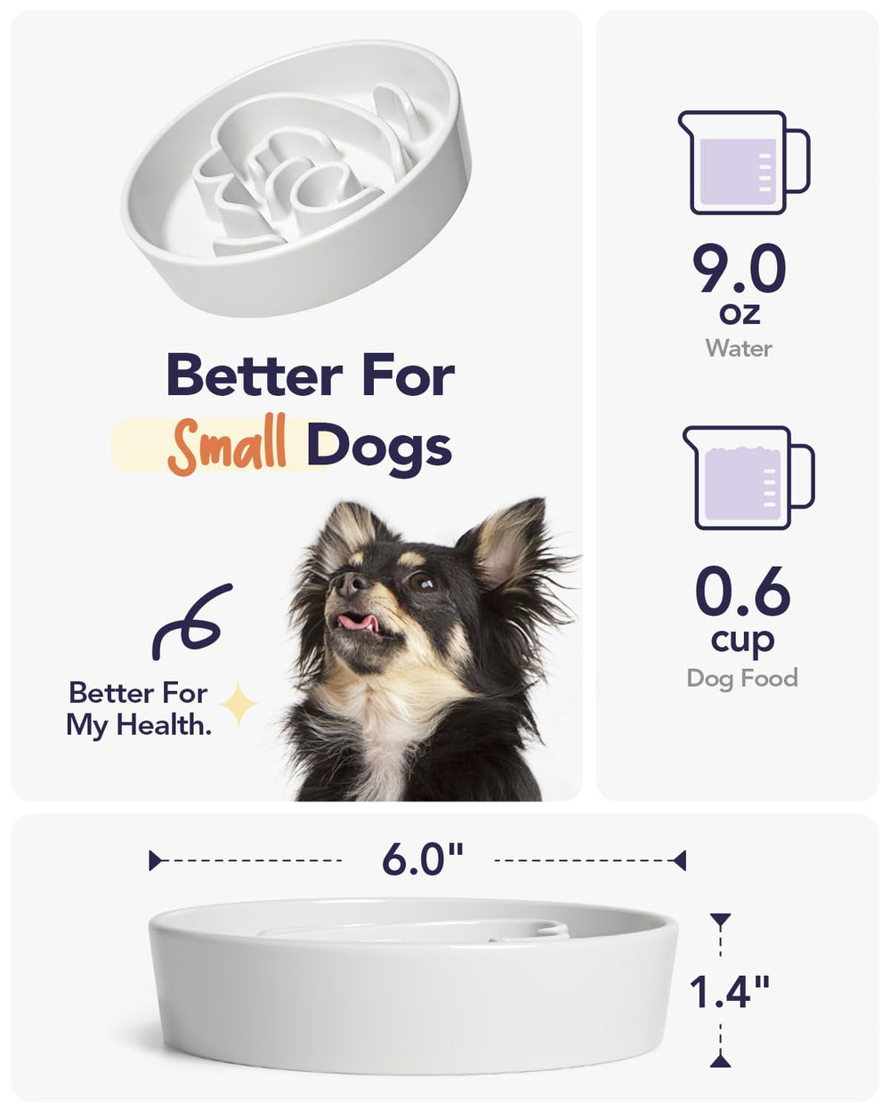LE TAUCI non-slip base keeps the bowl steady during meals for calm feeding