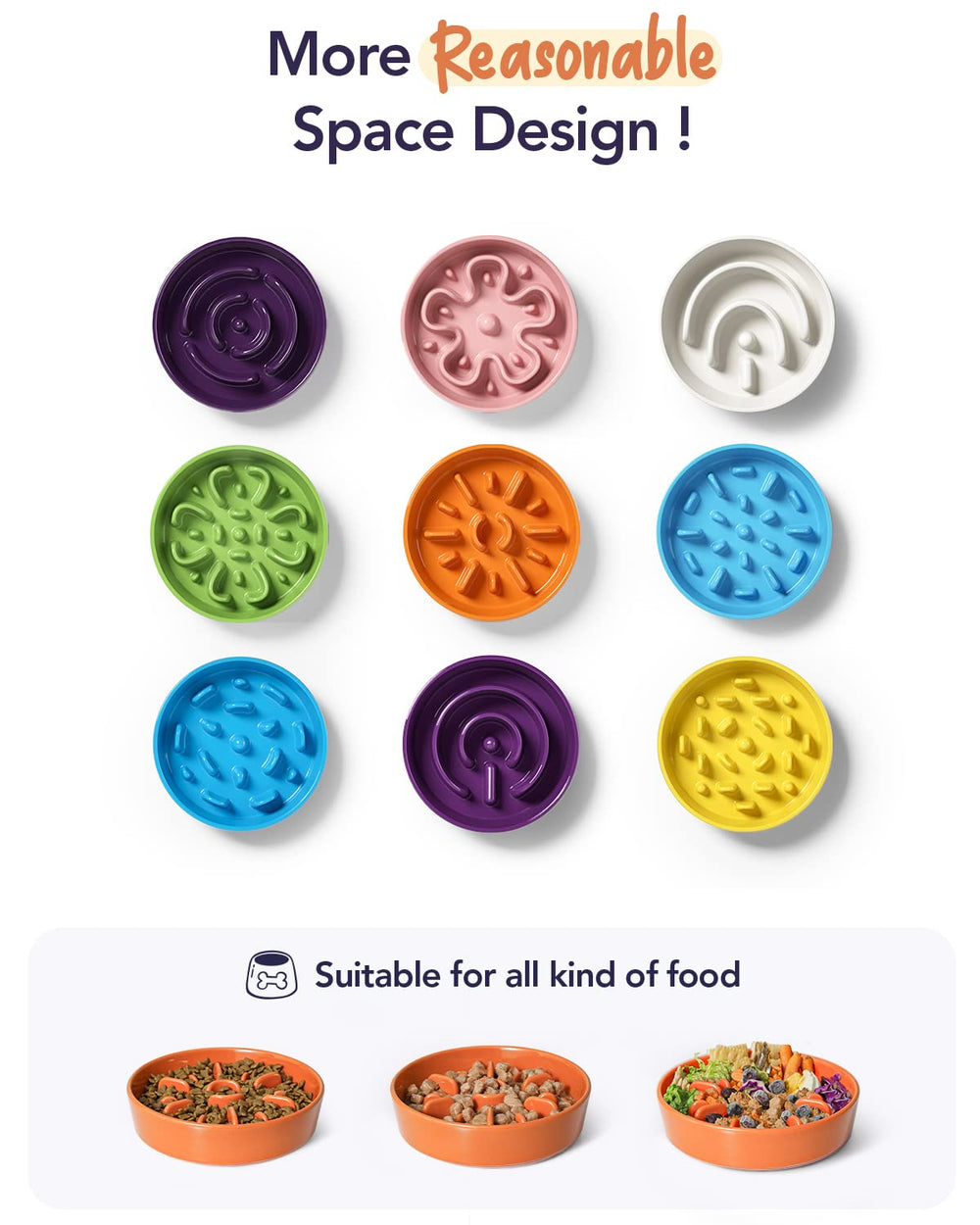 LE TAUCI heavy base minimizes spills during energetic feeding sessions.