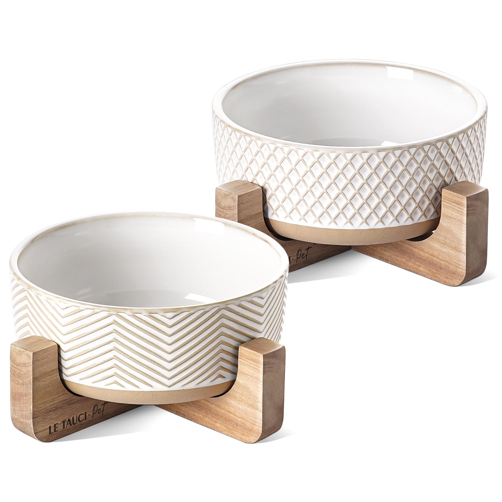 LE TAUCI PET ceramic dog bowl set for safe feeding.