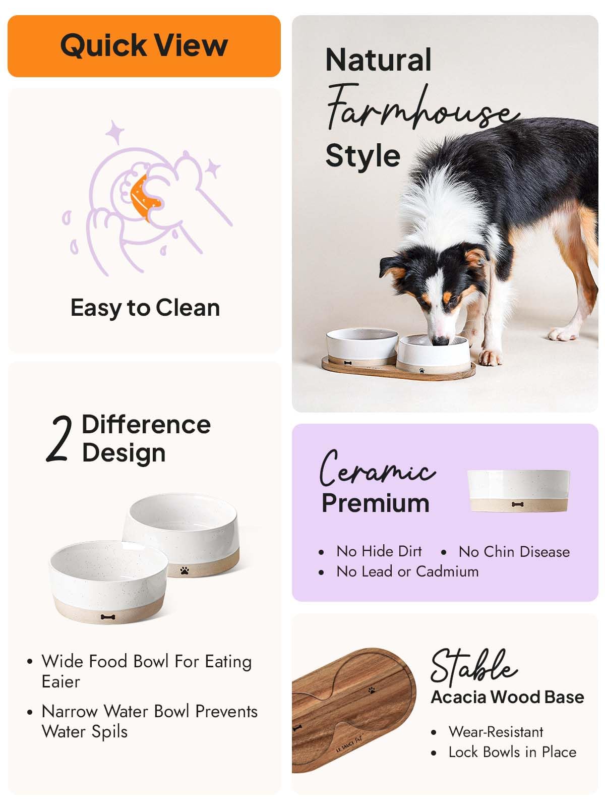 LE TAUCI PET farmhouse style bowls in earthy tones with speckle