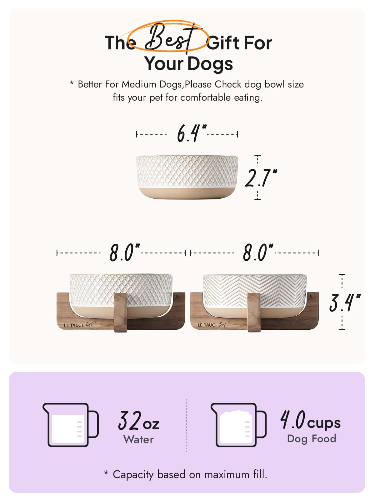 LE TAUCI PET rhombus-wave design adds decorative flair.