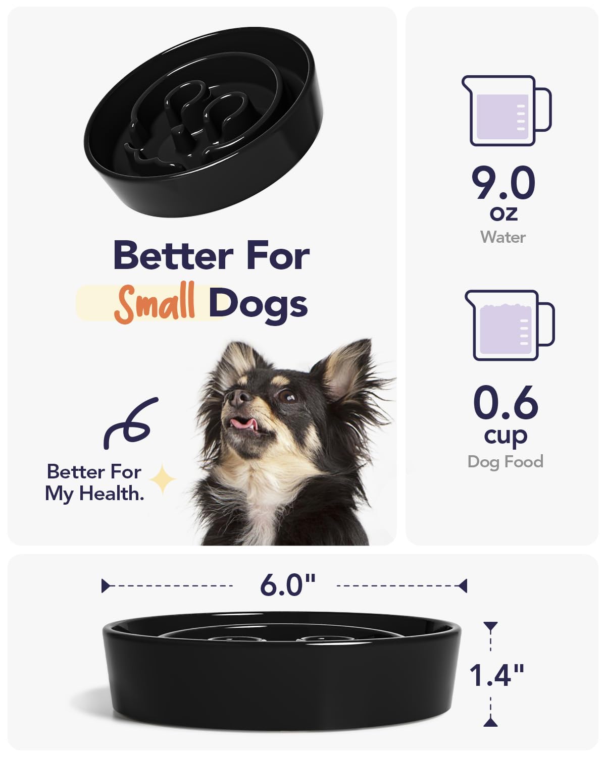 LE TAUCI puzzle bowl for dogs slows eating with engaging maze for longer mealtime.