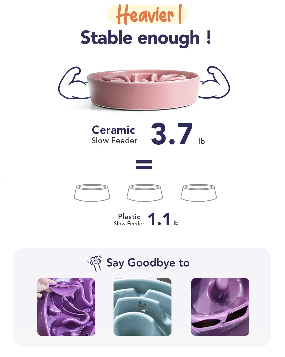 LE TAUCI slow-eating ceramic bowl with ridges slows fast eaters.