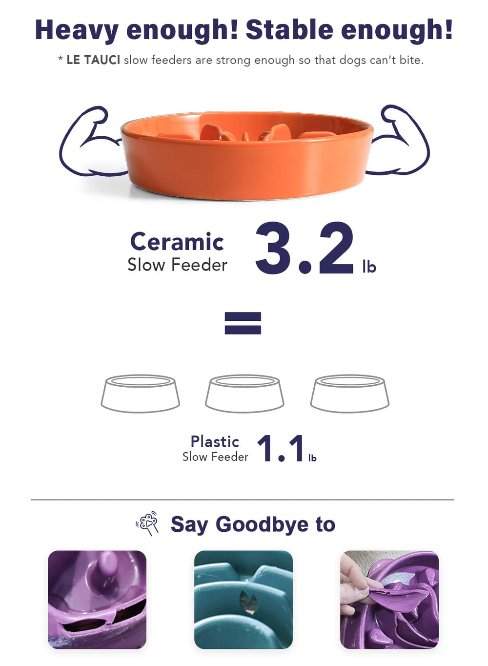 LE TAUCI slow-eating maze pattern bowl helps dogs pace meals calmly.
