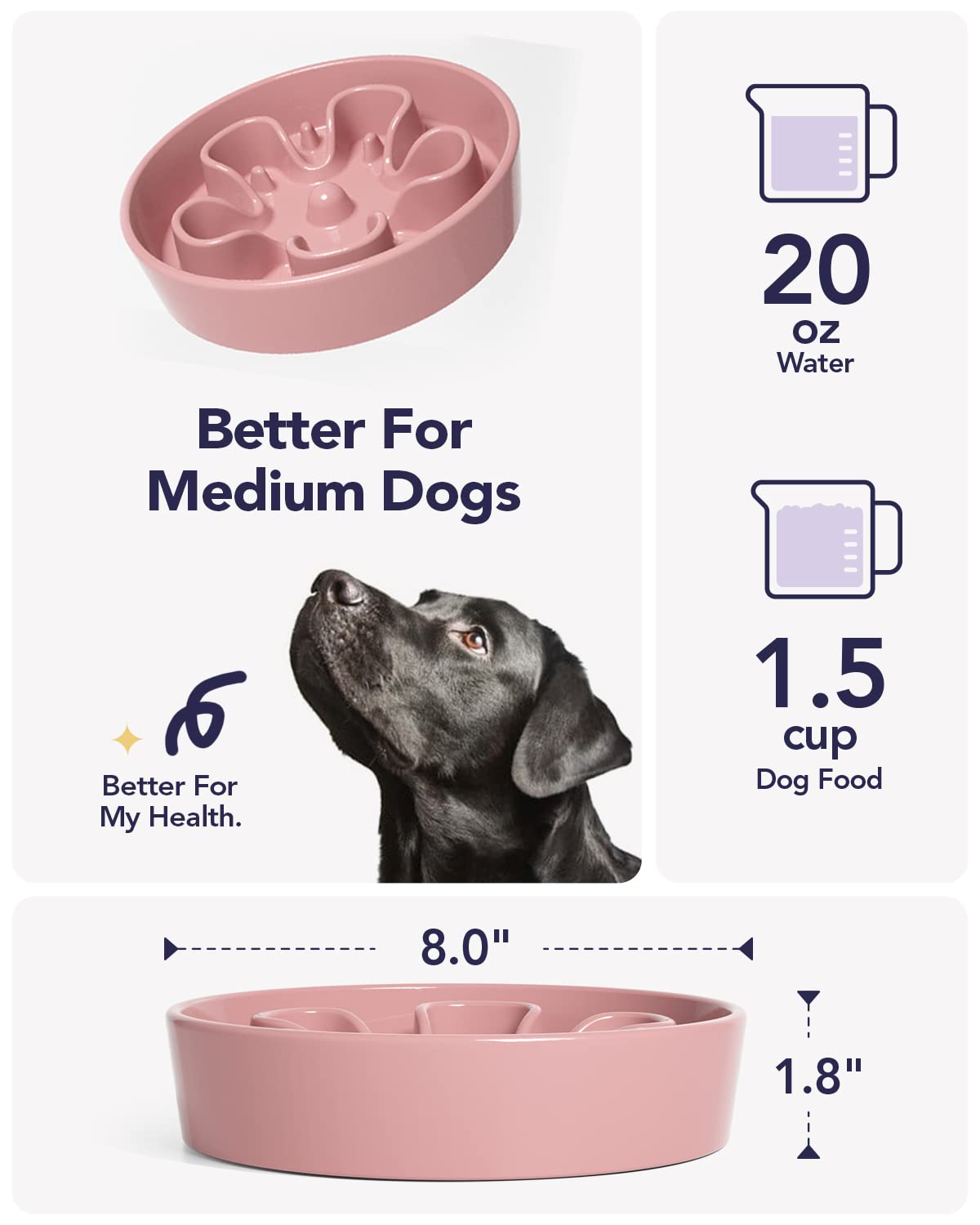 LE TAUCI mazed-pattern slow-feed design encourages mindful eating habits