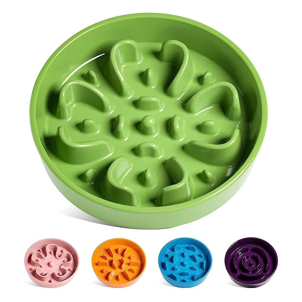 LE TAUCI slow-feeder ceramic dog bowl with 3-cup capacity encouraging paced meals.