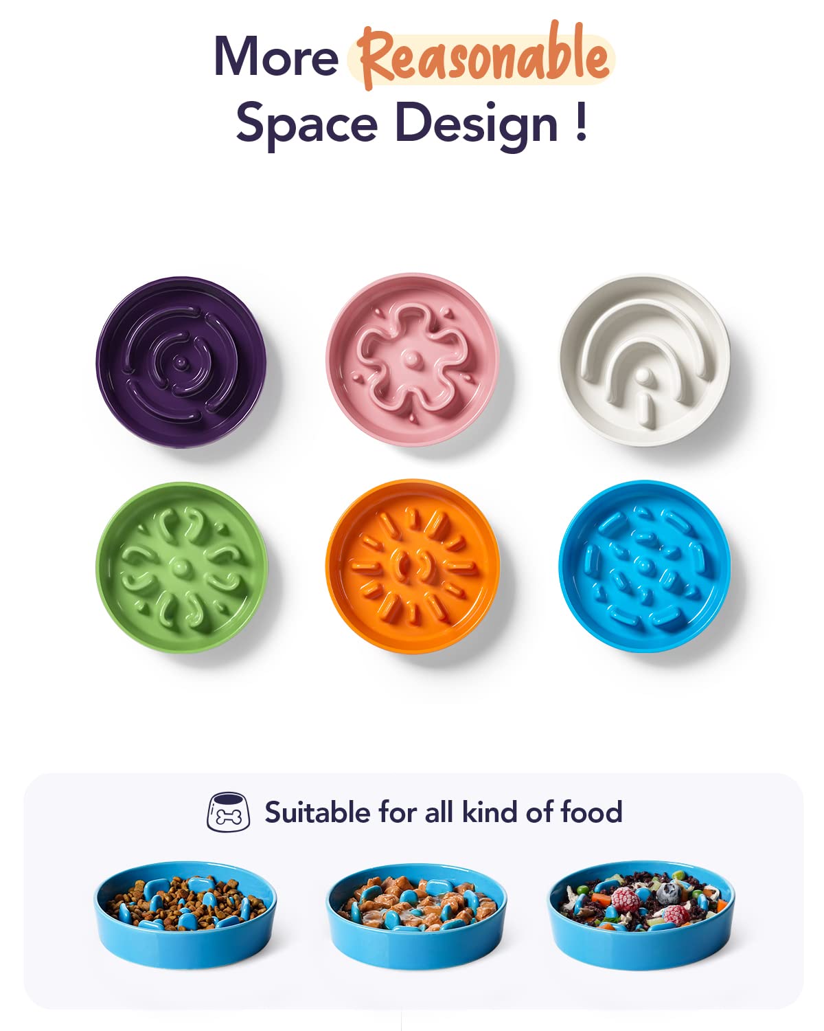 LE TAUCI vortex blue small-breed friendly dish supports calm mealtimes