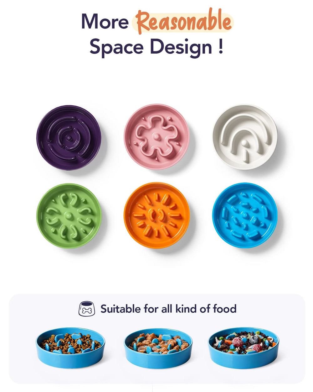 LE TAUCI vortex blue small-breed friendly dish supports calm mealtimes
