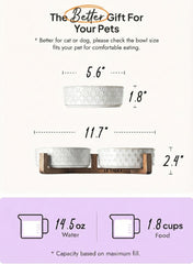 LE TAUCI wide-mouth bowls allow easy access for pets to eat and drink.