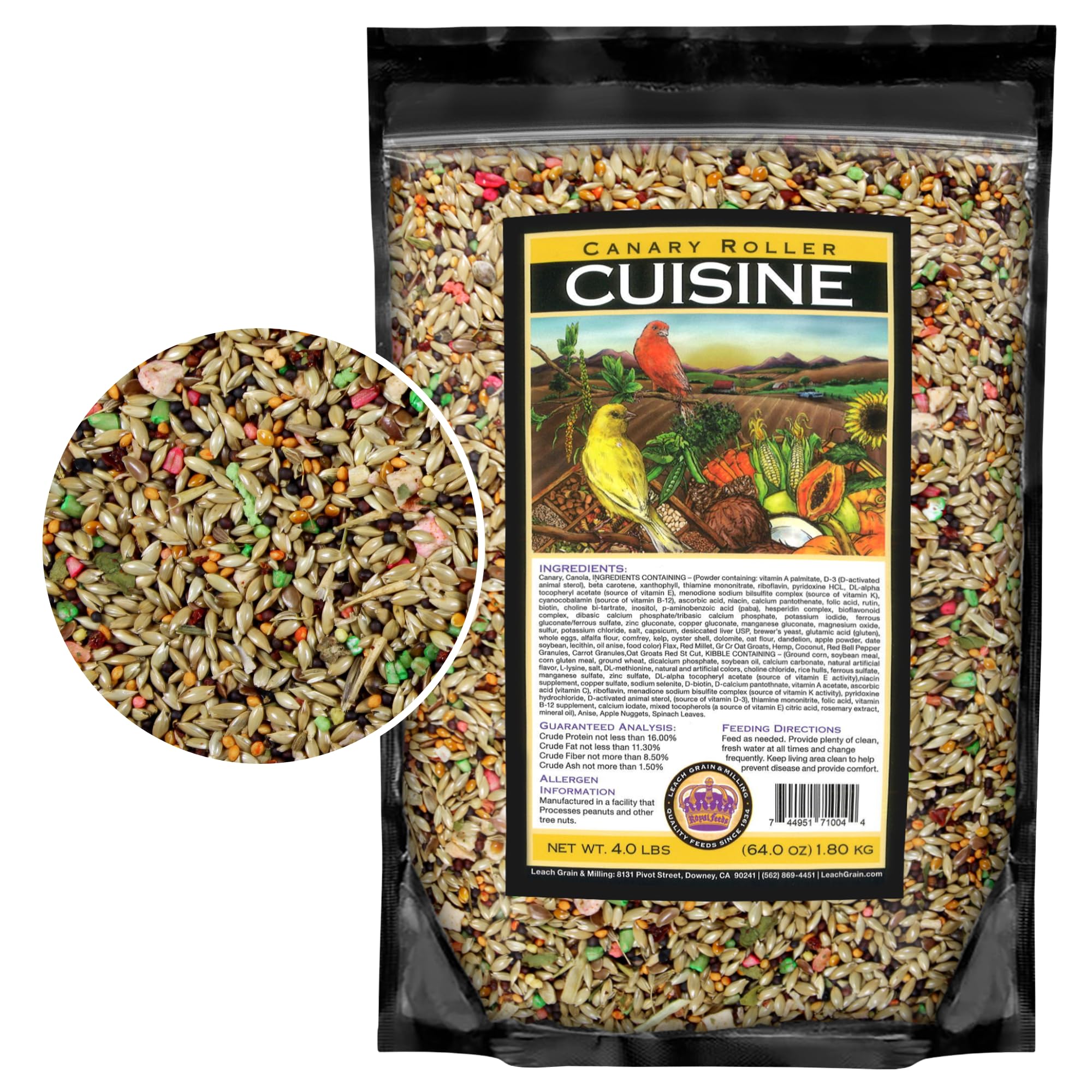 LEACH Canary Cuisine bag front view highlighting premium ingredients for daily energy