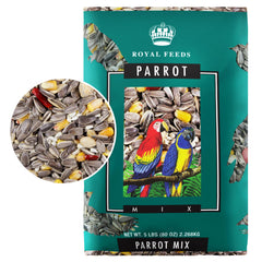 LEACH GRAIN AND MILLING CO Parrot Mix 5lb bag front, balanced nutrition for parrots.