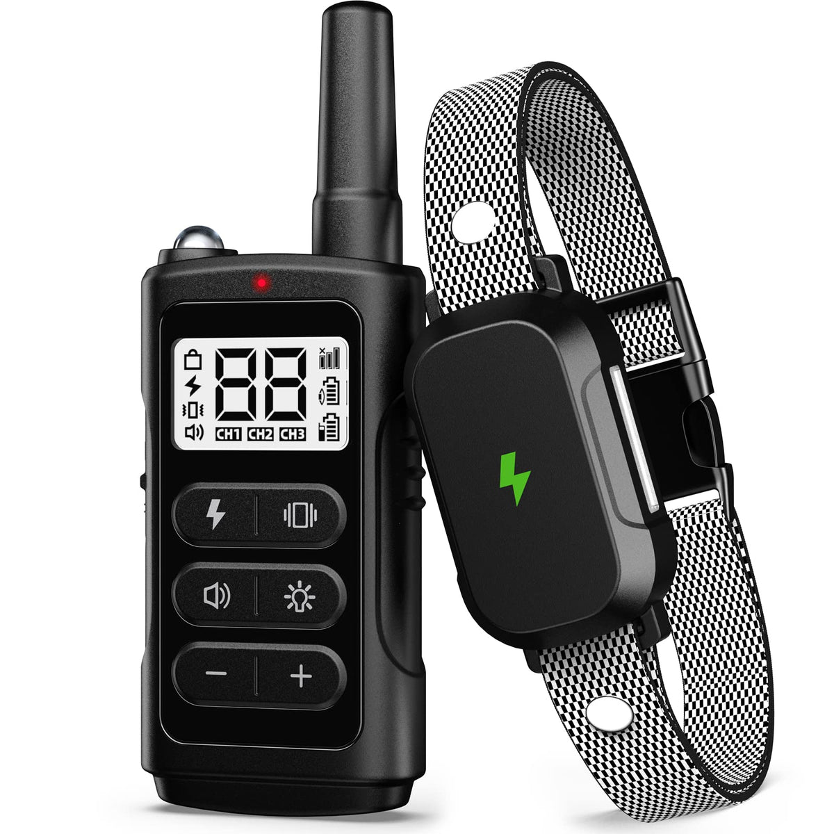 LeadGo electronic training collar with long-range remote for outdoor training.