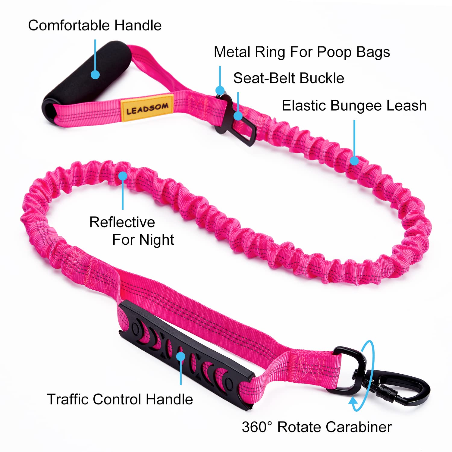 LEADSOM padded-handle leash ensures comfortable grip during long walks.