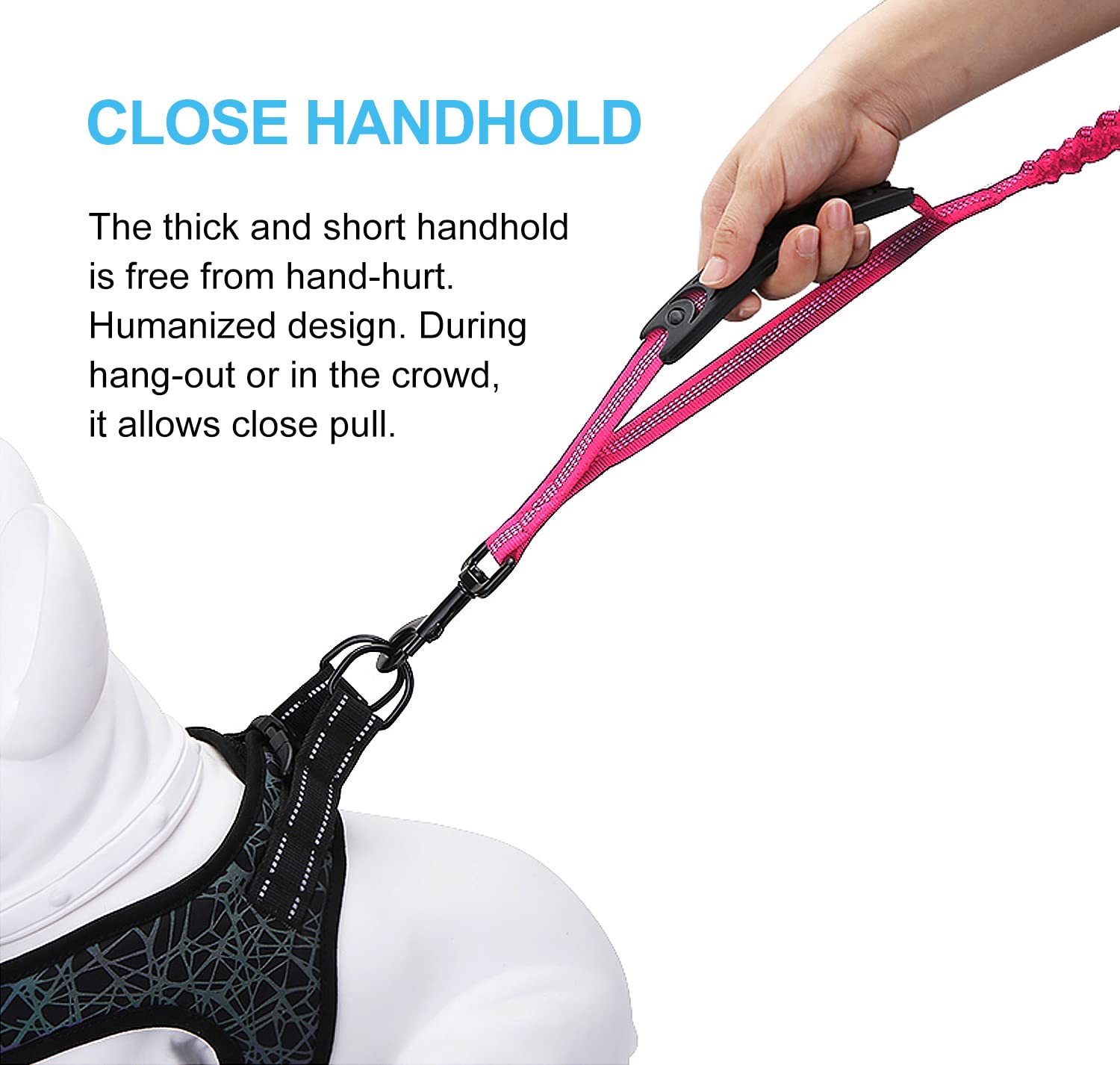 LEADSOM reflective-threads leash enhances night visibility for safer walks.
