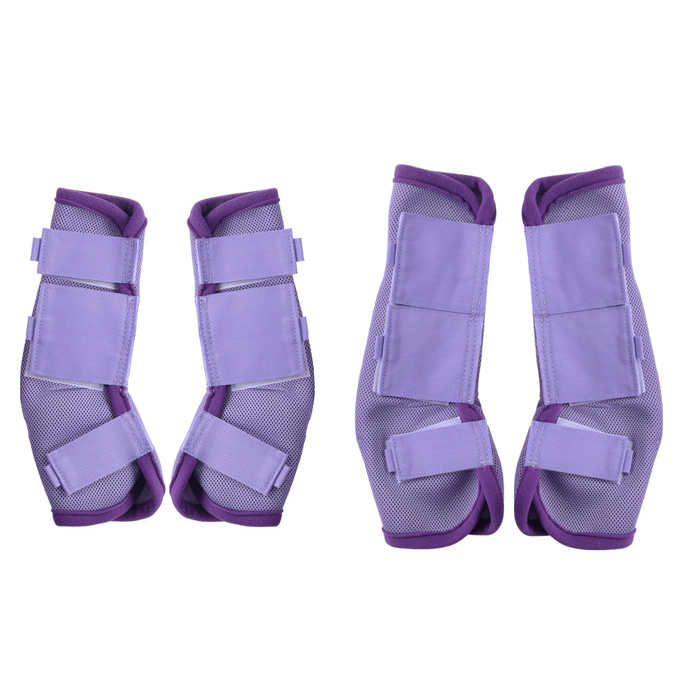 LEAFOREST horse fly boots, front-left view, breathable protection for pasture wear.