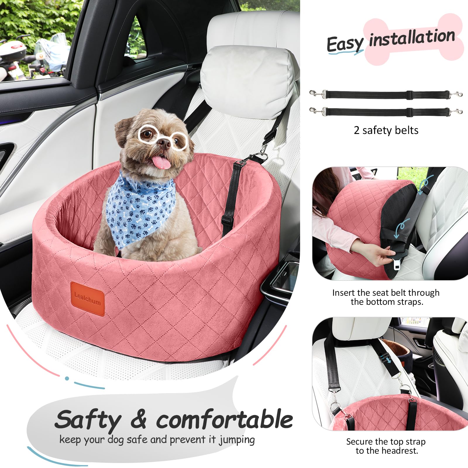 Lealchum detachable washable cover in pink makes cleaning easy and fast.