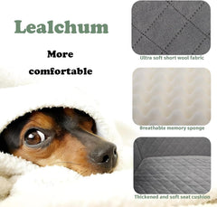 Lealchum detachable washable cover on dog car seat for easy cleanup