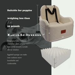 Lealchum booster seat elevated view highlights pet eye level and comfort